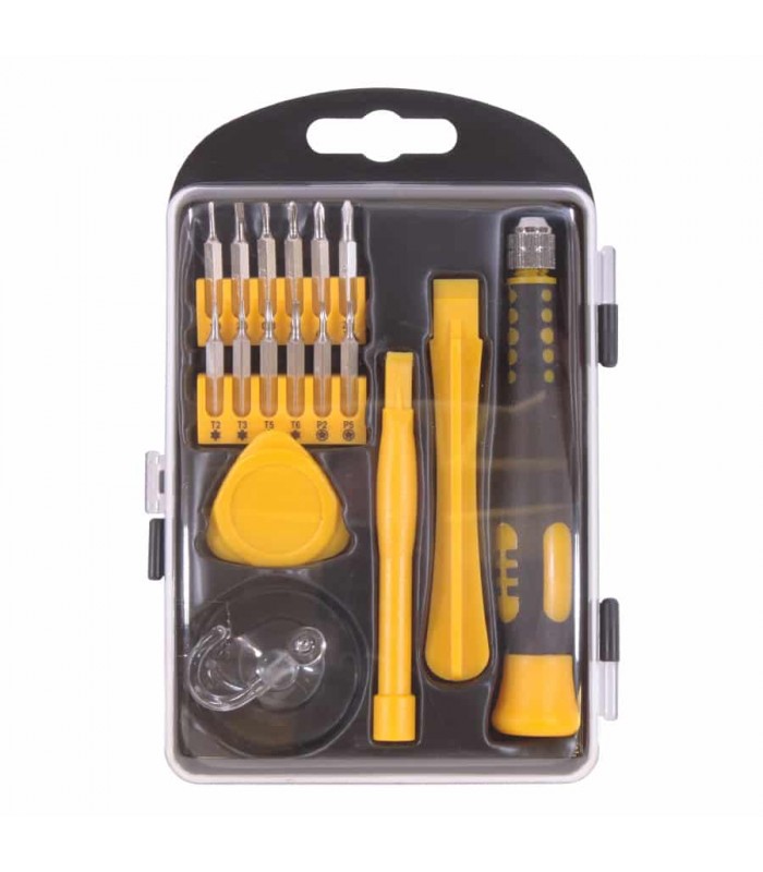 RedTools Ensemble d'embouts de tournevis de précision avec accessoires et boîtier de rangement - 17 pièces