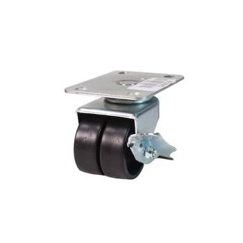 Dual swivel caster with brake 2-3/4"