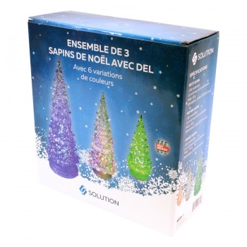 Ason Decor Christmas Trees with LED - Pack of 3