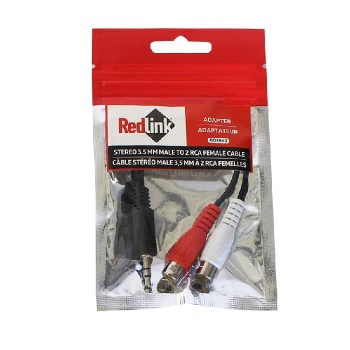 RedLink Stereo 3.5 mm Male to 2 x RCA Female Cable Adapter - 15 cm