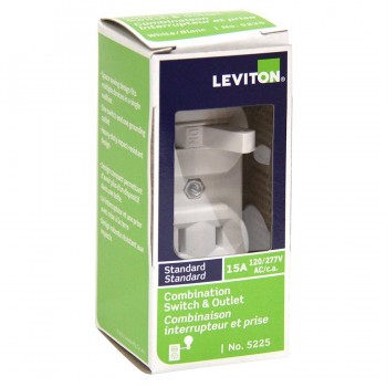 Leviton Combine interrupteur mural et prise de courant - Blanc