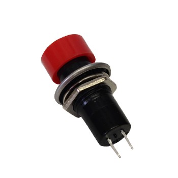 PureVolt Interrupteur à bouton-poussoir momentané - Tête ronde - N.F - Rouge