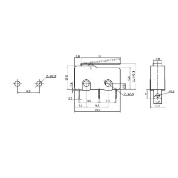 PureVolt Micro Interrupteur à levier momentané - S.P.D.T - 3 pins N.F/N.O - 125V - 5A