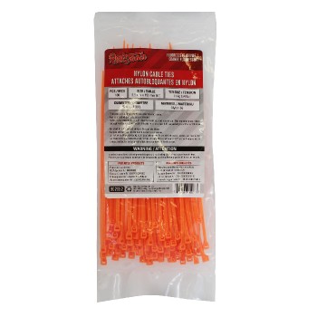 RedTools Nylon Cable Ties 6" - Neon Orange - Pack of 100