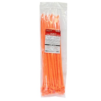 RedTools Attache autobloquante en nylon 15 po - Orange fluo - Paquet de 100