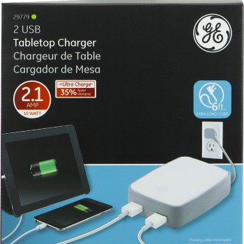 GE Tabletop charger - 2 USB - 2.1A