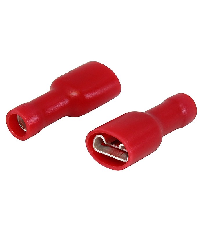 PureVolt Insulated Blade Terminal Female - .187 - 22-16 AWG - Red - Pack of 10