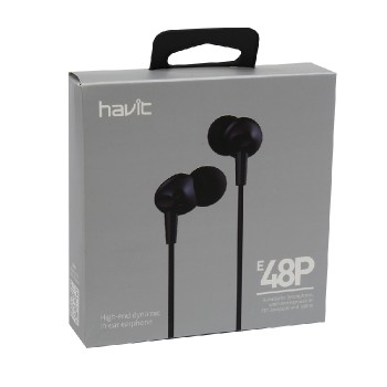 Havit In-Ear Earphones with Wire and Microphone - 1.2 m - Black