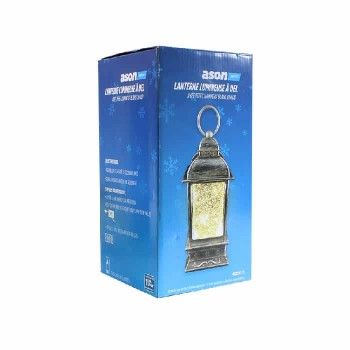 Ason Decor LED Christmas Lantern with Mini Light - 9.5" - With Snow
