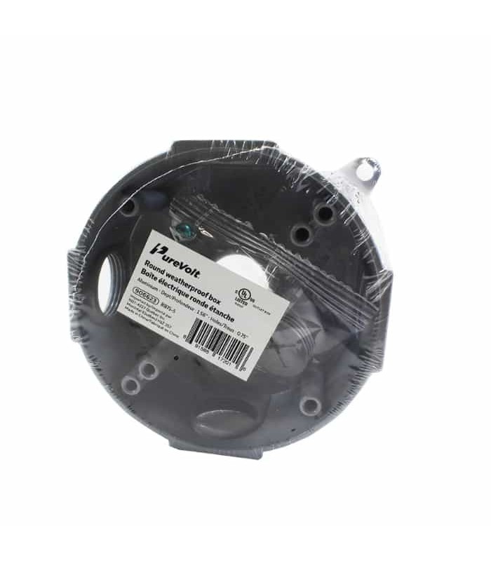 PureVolt Round Waterproof Electrical Junction Box - Single - 1-9/16