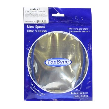TopSync Câble USB 3.0 mâle vers micro USB mâle - Bleu - 30 cm