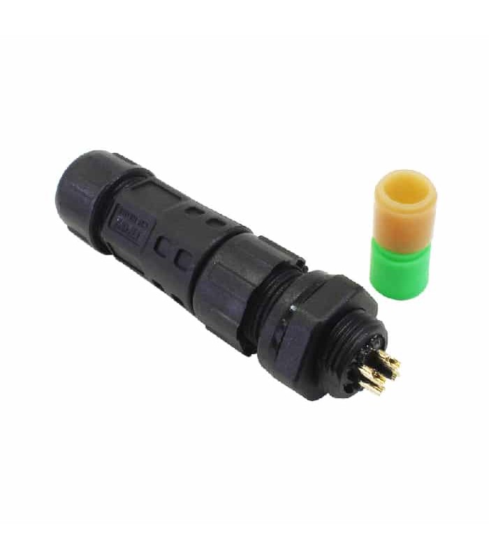 PureVolt Waterproof M12 Panel Type Connector for 26/24 AWG Cable - IP67 - 4 Pin - Male/Female