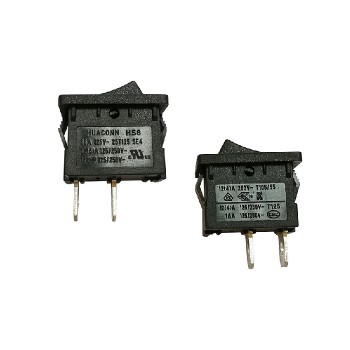 Interrupteur à bascule momentané ON/OFF - 2 pins - 125 V - 16 A - Noir