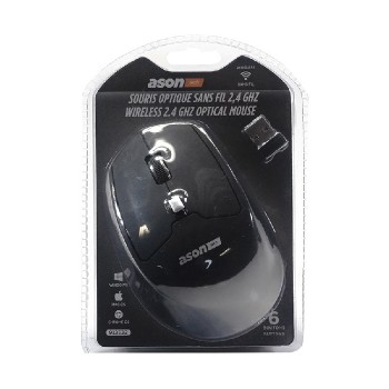 Ason Tech Souris optique à 6 boutons sans fil - 800/1200/1600 DPI