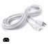 NEMA 5-15P to C13 AC Power Cord - 3C/18 AWG - White - 2 m