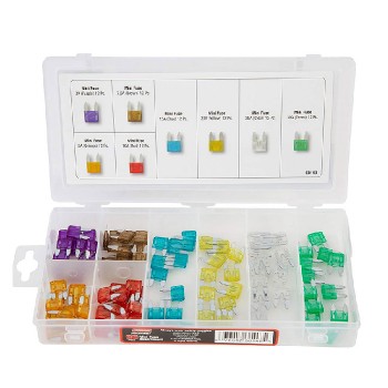 Assortment of Mini Blade Fuses - 96-Piece