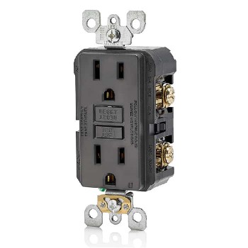 Leviton Prise Décora DDFT Double NEMA 5-15R - 125 V - 15 A - Noir