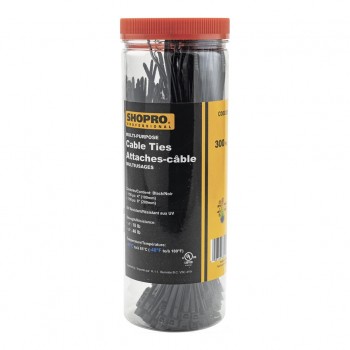 Serre-câbles SHOPRO 300 pièces 4 et 8 po, noir