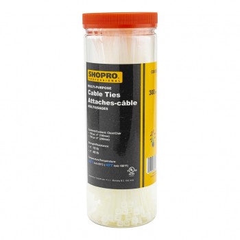 SHOPRO 300 pieces 4" and 8" Cable Ties - Clear