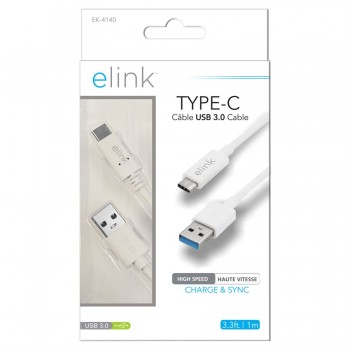 eLink 3.3 ft. (1 m) USB 3.0 Cable with 24-pin double-sided fully reversible Type-C