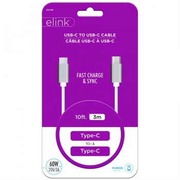 eLink 10ft. (3m) USB-C to USB-C fast-charge cable