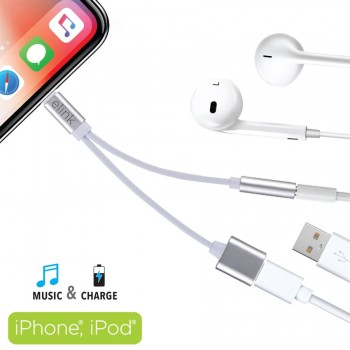 eLink Lightning to 3.5mm headphone jack adapter with charging port