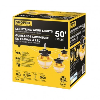 SHOPRO 50 ft LED String Work Lights