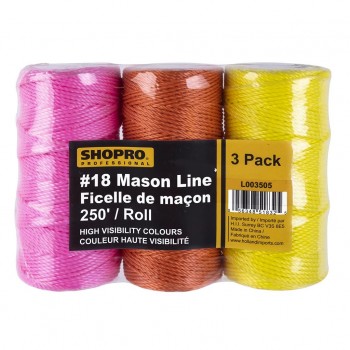 SHOPRO Ensemble de 3 Rouleaux Corde de maçon #18