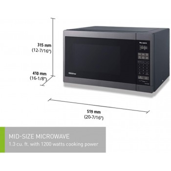 Panasonic NNSC688S 1200W Inverter Four à micro-ondes 1,3 pi³, acier inoxydable noir - Recertifié