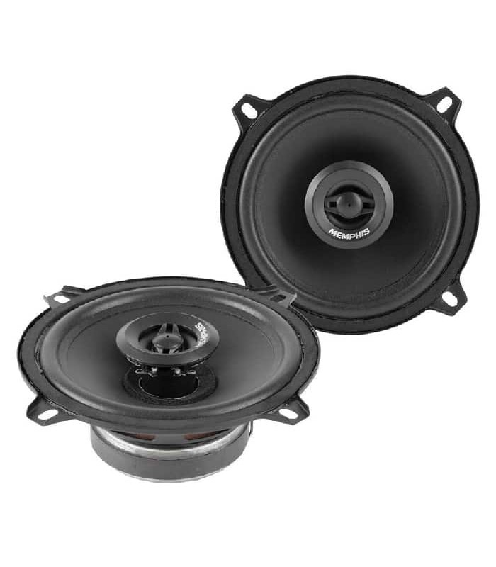 Memphis Haut-parleur coaxial de 5.25 pour véhicule - 2 voies - 25W RMS - Noir - Paire