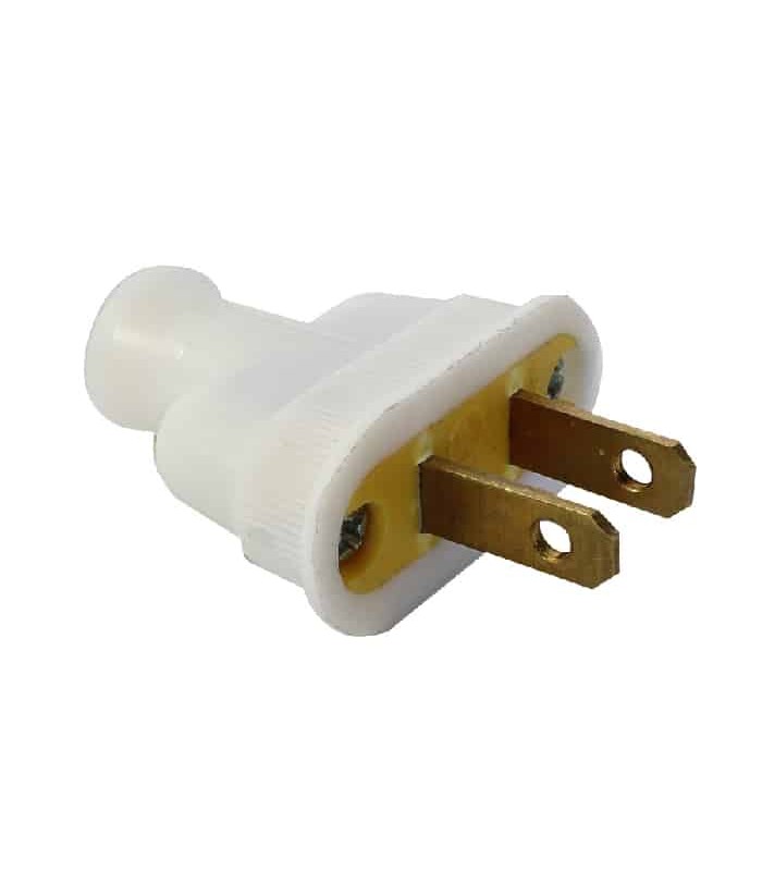 AC male plug 2 pins 15A / 125 VAC - White