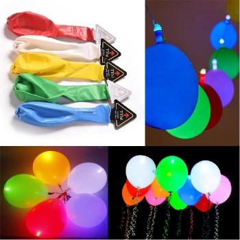 Ason Decor Ballon gonflable avec lumière DEL multicolore - Paquet de 5