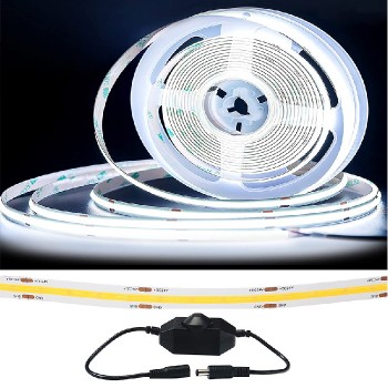 Ason Decor Bande DEL COB flexible avec gradateur - 24 V - 320 DEL/m - IP20 - 6000 K - 5 mètres