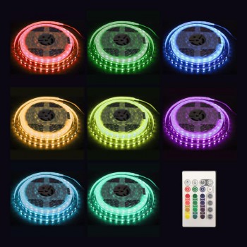 Ason Decor Flexible LED Strip with Remote Control - 12 V - 60 LEDs/m - IP20 - RGB - 5 m