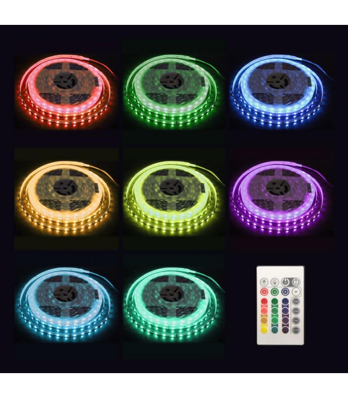 Ason Decor Flexible LED Strip with Remote Control - 12 V - 60 LEDs/m - IP20 - RGB - 5 m