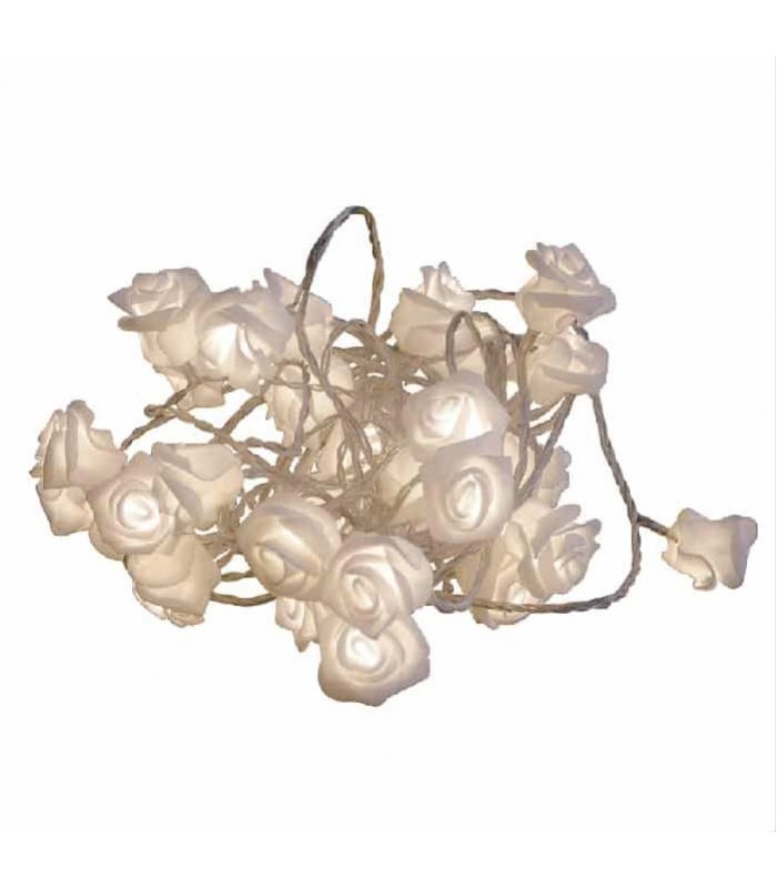 Ason Decor Guirlande de roses lumineuses DEL - Blanc