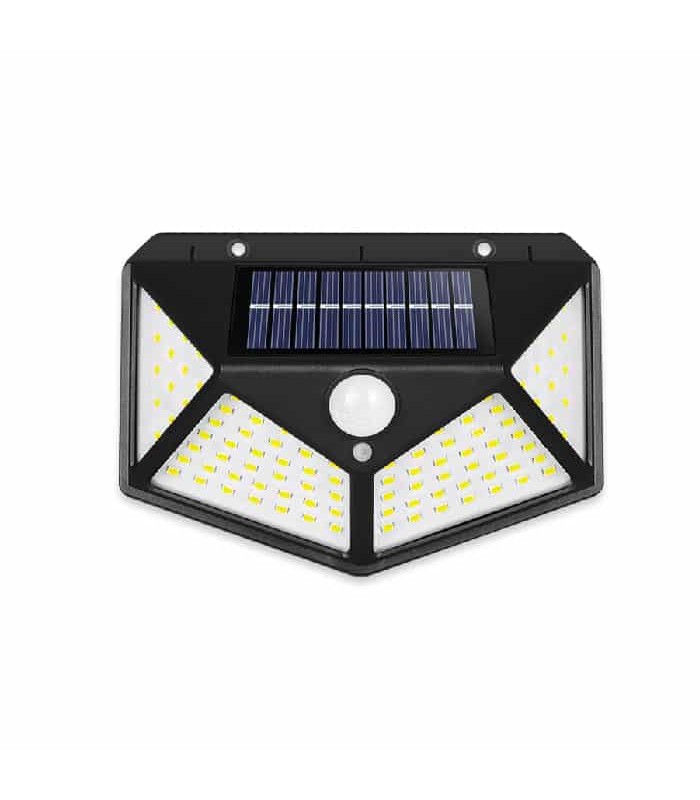 Ason Decor Solar LED Wall Sconce with Luminosity and Motion Sensor - Black