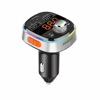 Ason Tech Bluetooth FM Transmitter with 2 USB and USB-C Charging Ports and Volume Control for Vehicle - Micro SD/Voice Assistant