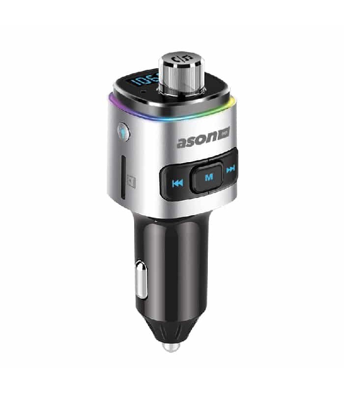 Ason Tech Bluetooth FM Transmitter with USB and USB-C Charging Port and Volume Control for Vehicle - Micro SD/Voice Assistants