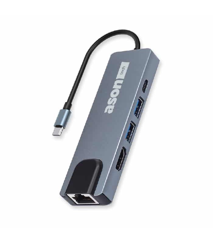 Ason Tech USB-C Multiport Hub - USB/RJ45/HDMI 4K/PD - 5 Ports