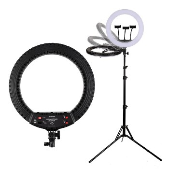 Ason Tech Ensemble pour Vlog avec 3 perches de téléphone intelligent et anneau lumineux de 18 po - 8 pièces