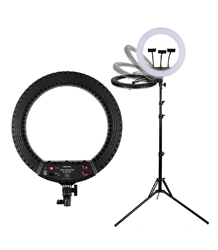 Ason Tech Vlogging Set with 3 Smartphone Poles and 18 in DEL Ring - 8 pieces