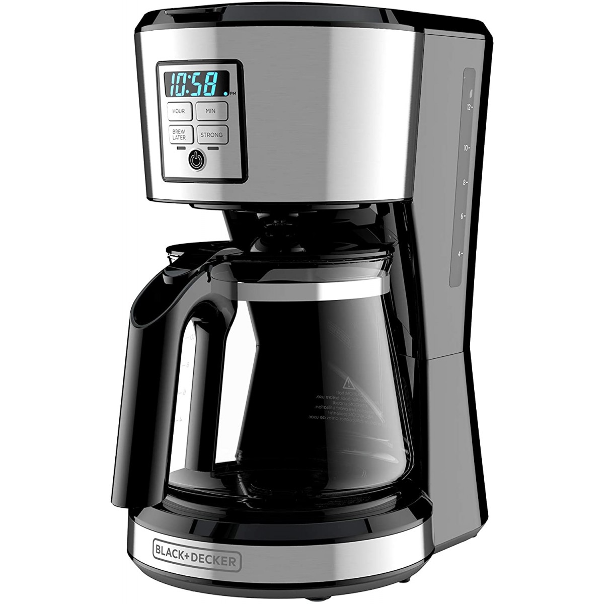 Black Decker 12 Cup Programmable Coffeemaker in Black Open Box