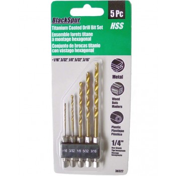 BlackSpur Foret en titane à montage hexagonale -Ensemble de 5
