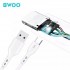 BWOO BO-X172L USB Data Cable, Lightning, White, TPE, 1.0m, 5V 3A