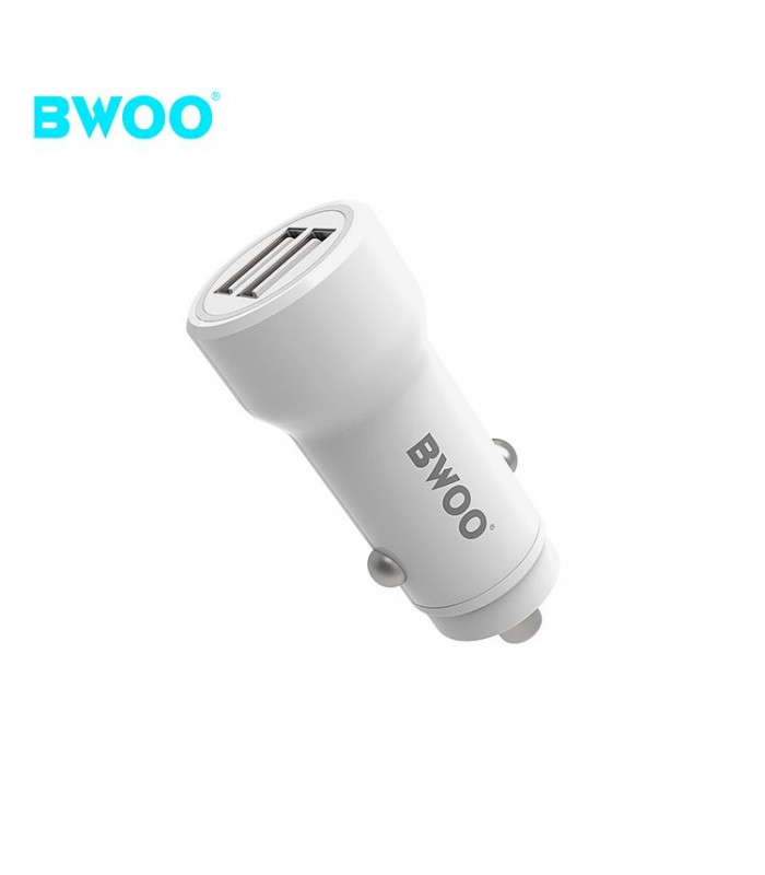 BWOO BO-CC59 USB CAR CHARGER DC 12-24V, OUT 18W + 5V 2.4A, WHITE