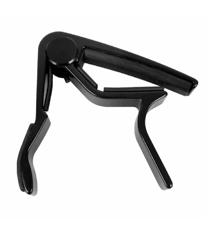 Capo with Trigger for Guitar - 6 and 12 Strings - Black