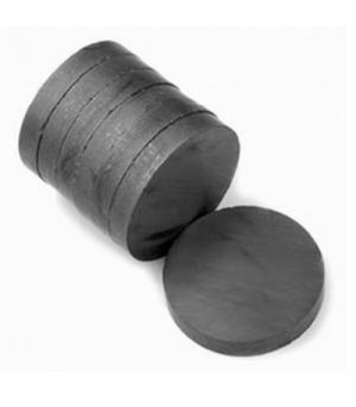 Ceramic Magnet - Round - 25.4mm x 3.97mm - Pack of 6