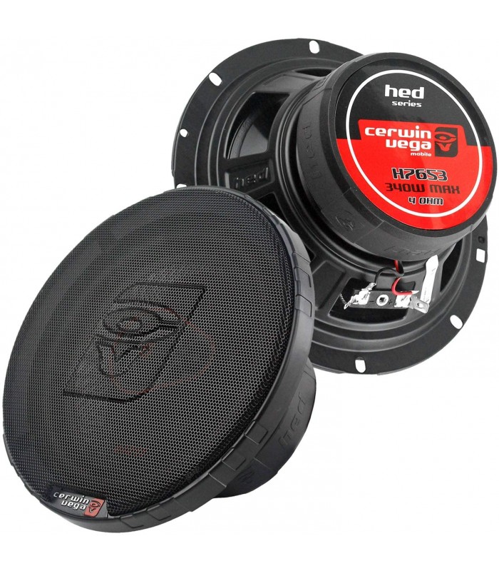 Cerwin Vega HED Speakers 6.5 in. 60W RMS 3-Way Triaxial - Pair