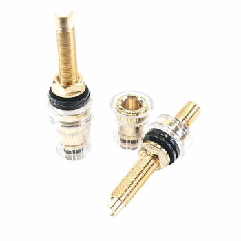 Bornier banane femelle châssis - Plaqué or - Paire